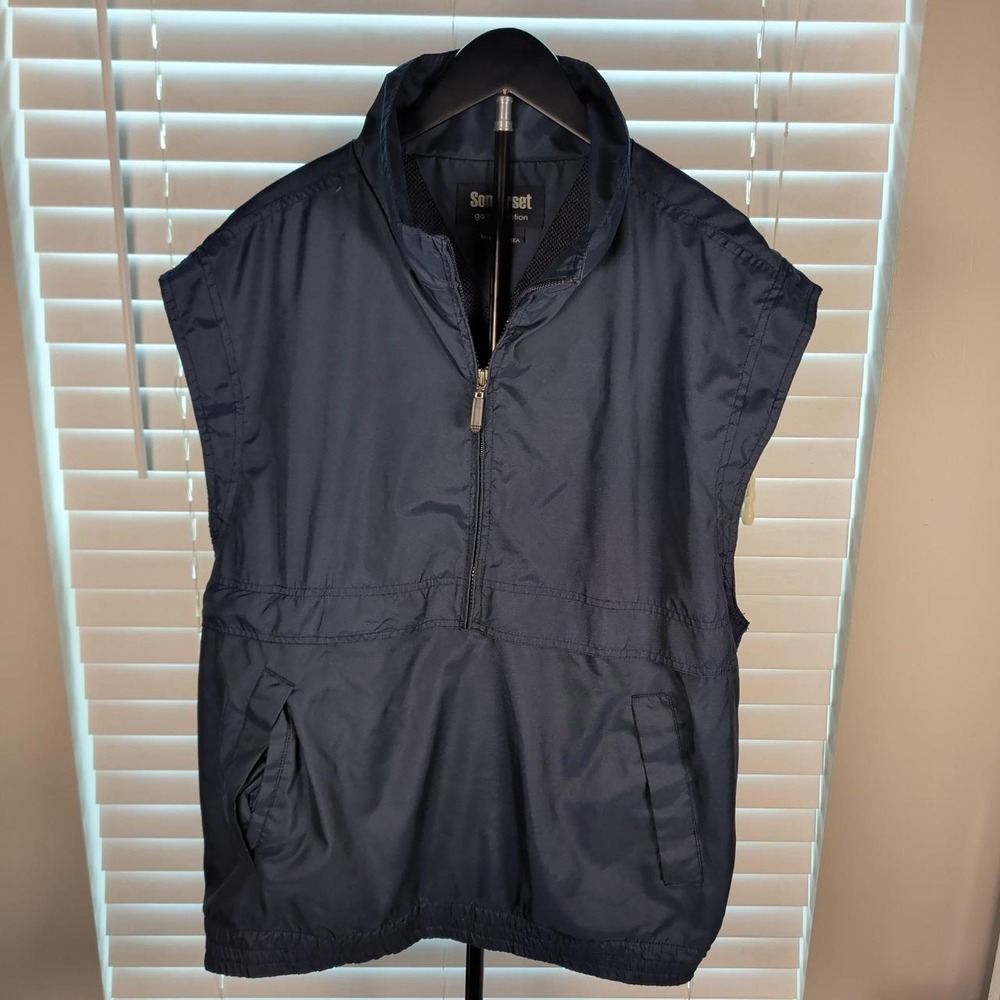 Somerset golf navy half zip wind vest sleeveless pullover XL